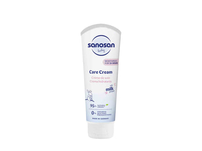 Sanosan care cream tube on a white background