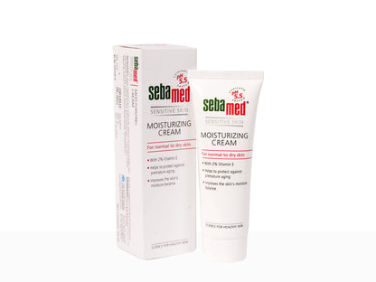 Sebamed moisturizing cream packaging on a white background