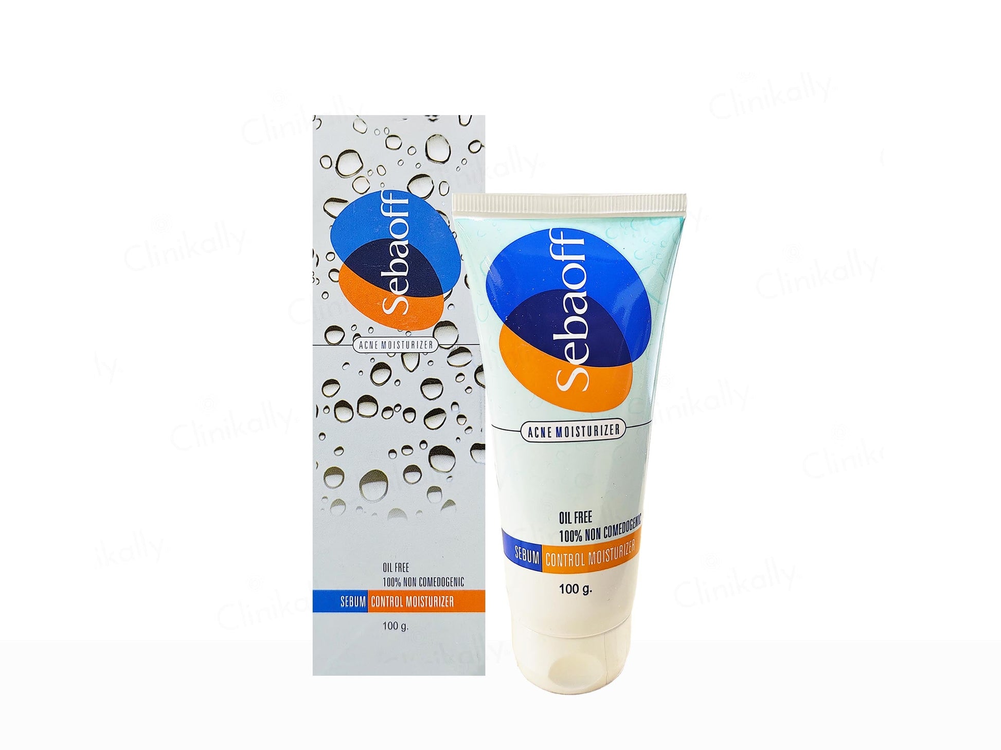 Sebaoff acne moisturizer tube and packaging on a white background