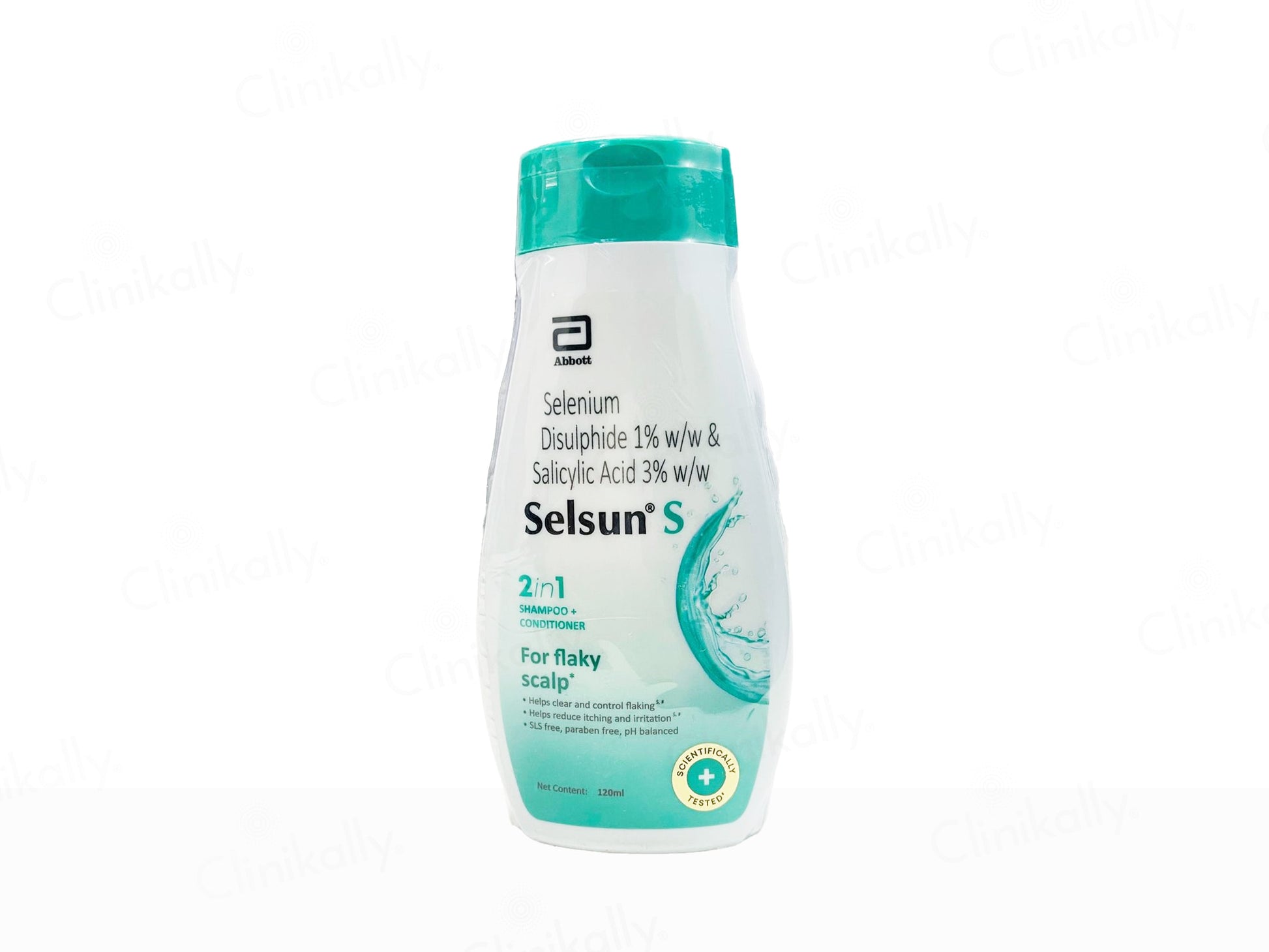 Selsun S shampoo bottle on a white background
