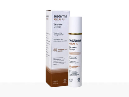 Sesderma Azelac RU gel cream and packaging on a white background