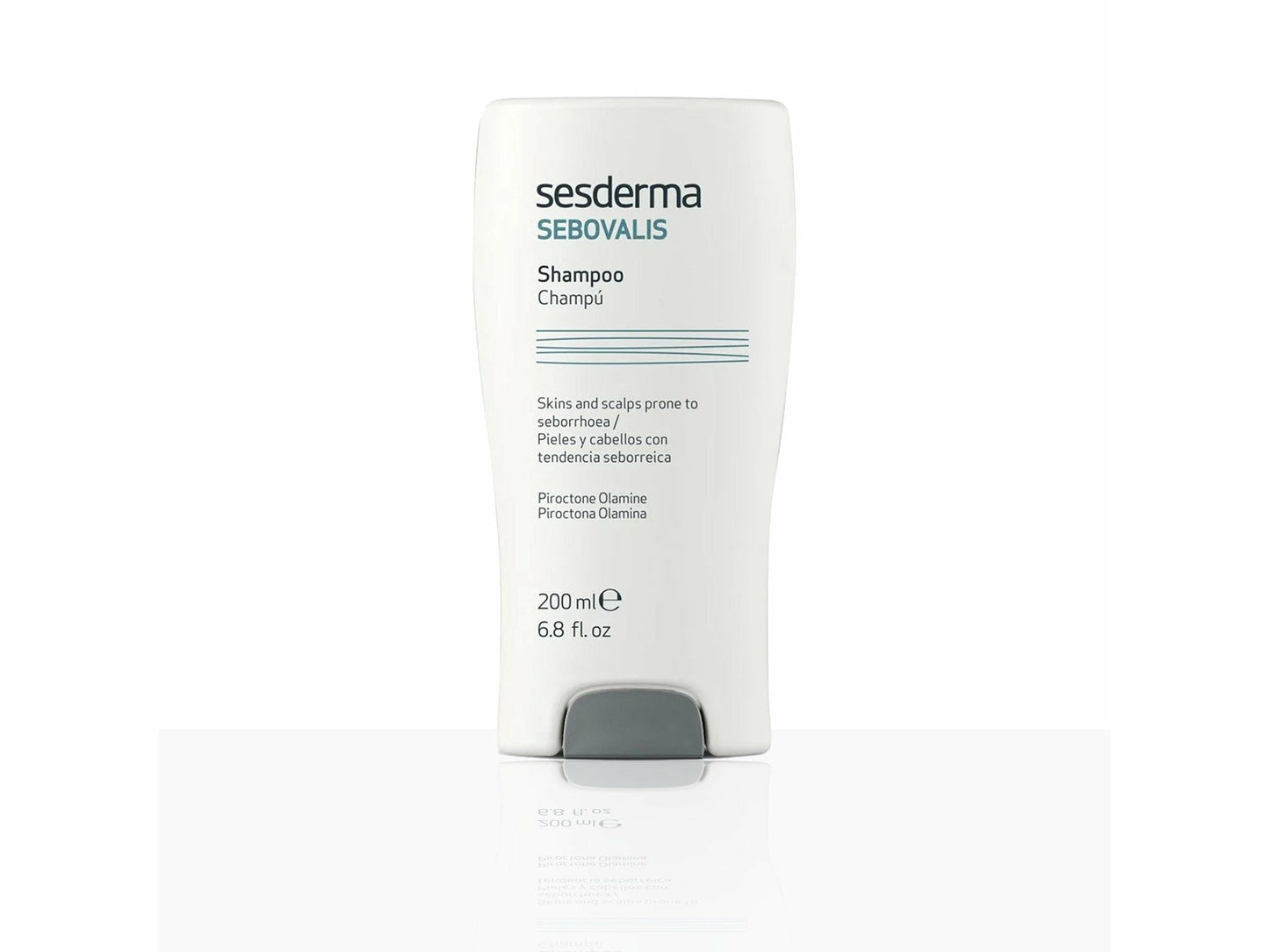 Sesderma Sebovalis shampoo bottle on a white background