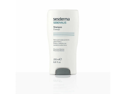 Sesderma Sebovalis shampoo bottle on a white background