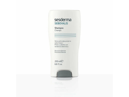 Sesderma Sebovalis shampoo bottle on a white background