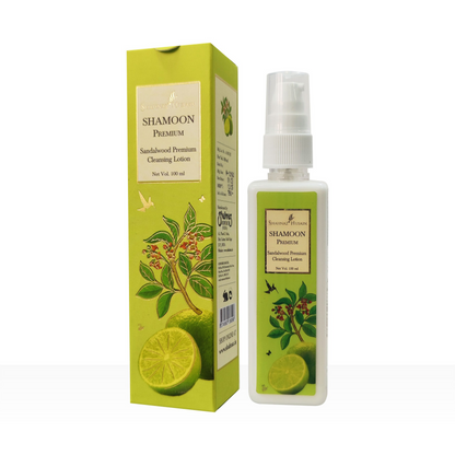 Shamoon Premium cleansing lotion bottle and packaging on a white background
