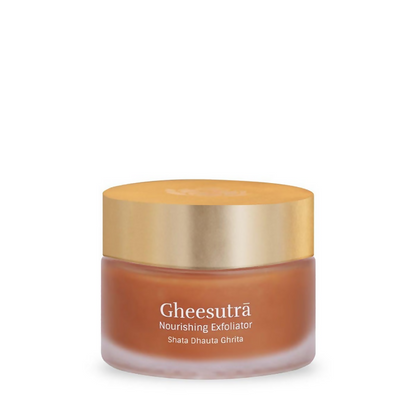 Jar of Gheesutra Nourishing Exfoliator on a white background