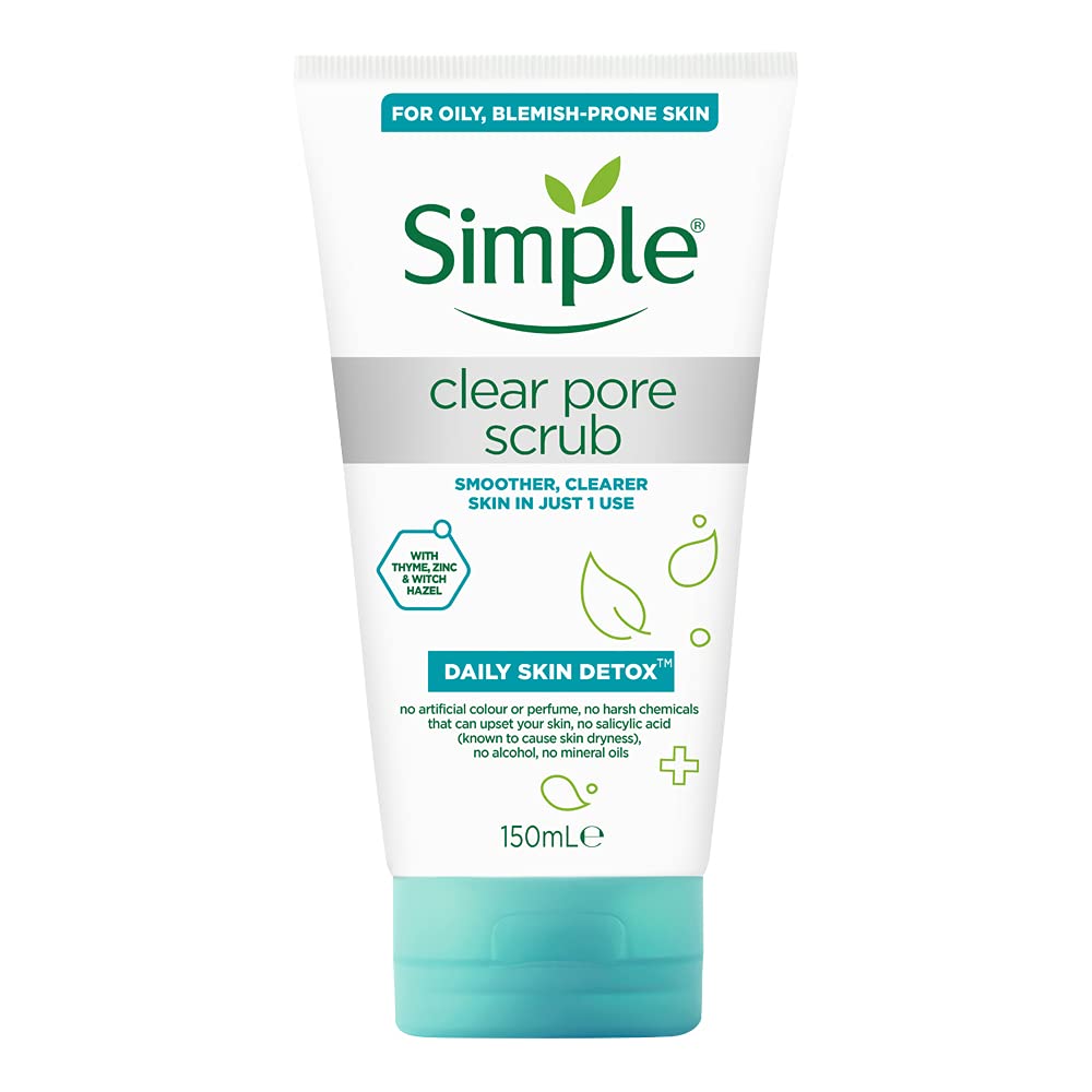 Simple clear pore scrub tube on a white background