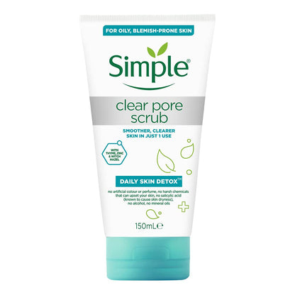 Simple clear pore scrub tube on a white background