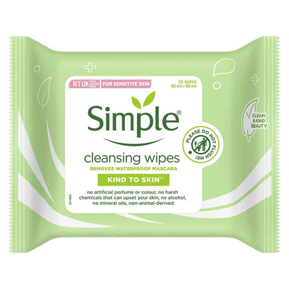 Package of Simple cleansing wipes on a white background