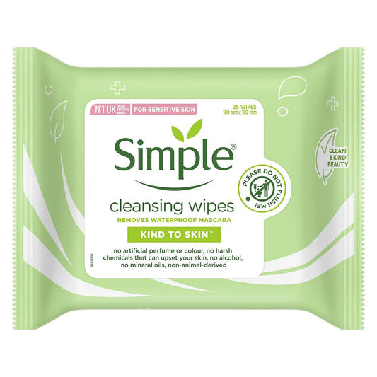 Package of Simple cleansing wipes on a white background