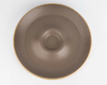 Brown ceramic bowl on a white background