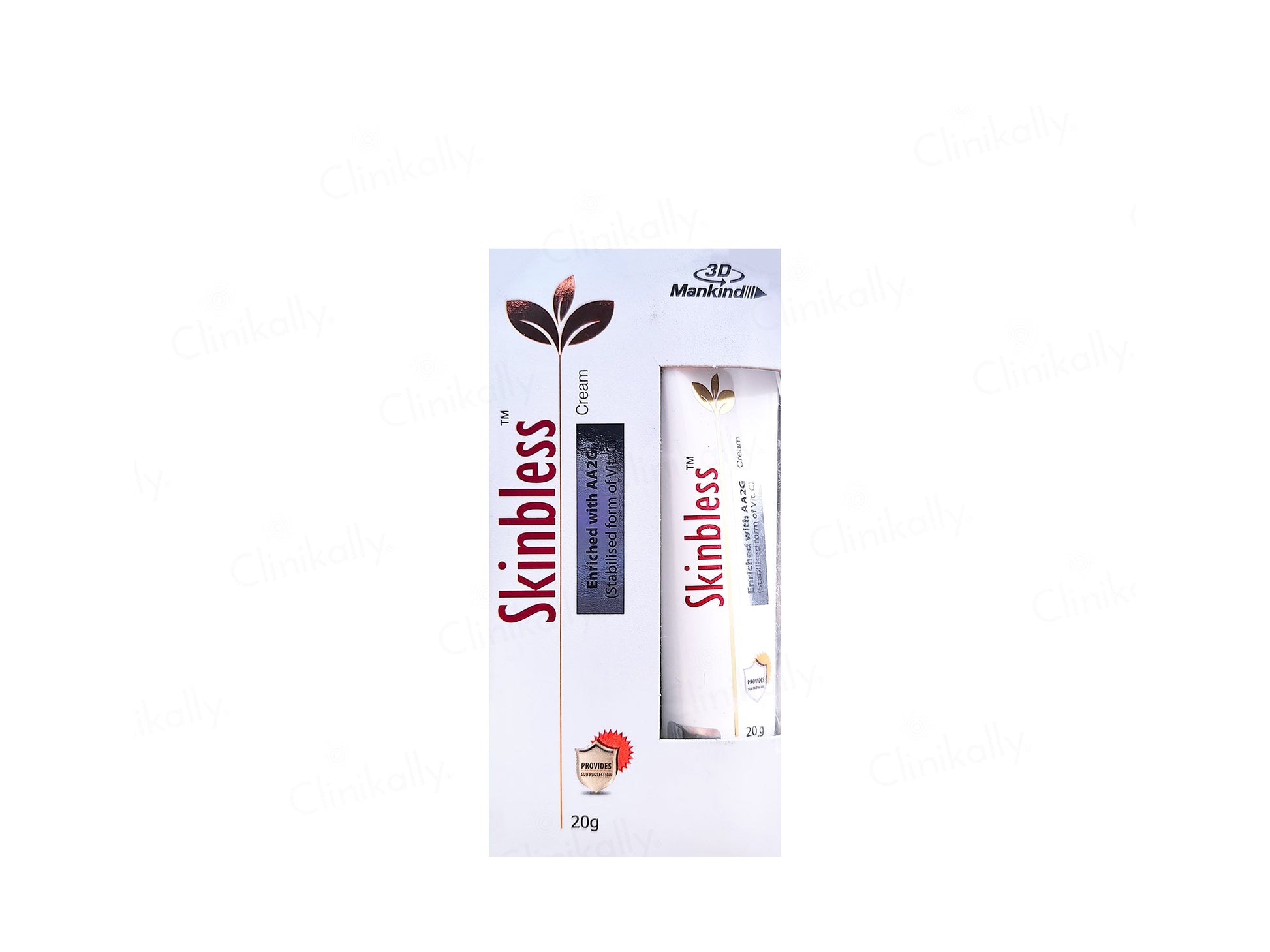 Skinbless packaging with a white background