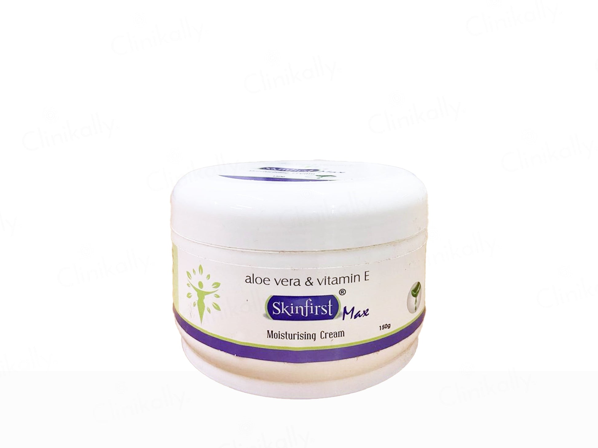 Skincare cream jar with 'Skinfirst Max' branding on a white background