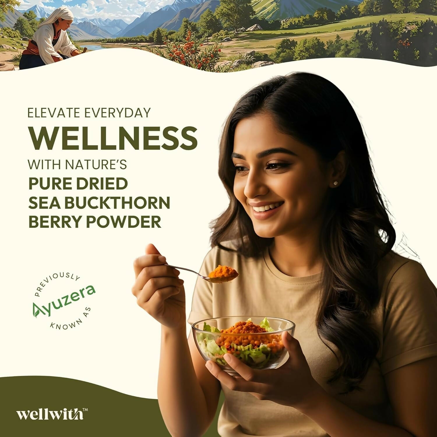 Wellwith Himalayan Sea Buckthorn Dry Berry Powder
