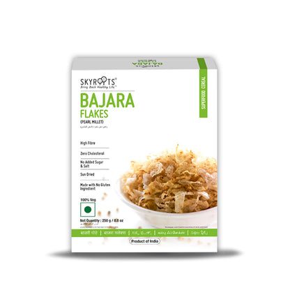 Skyroots Bajara Flakes packaging on a white background