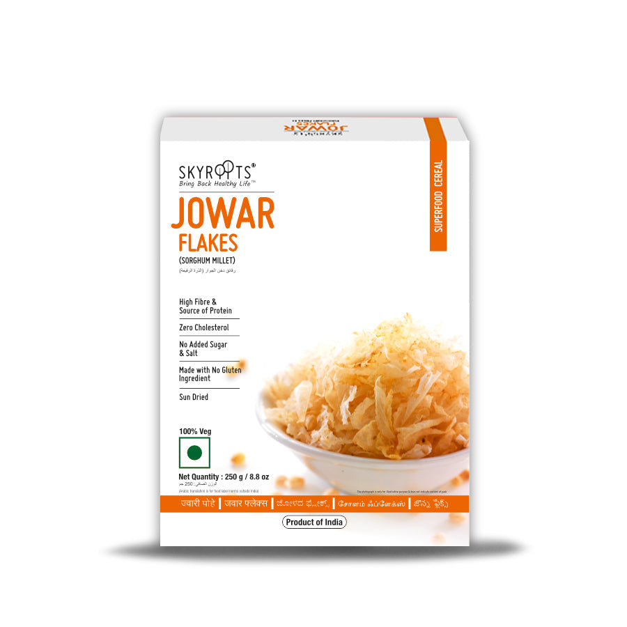 Skyropps Jowar Flakes packaging on a white background