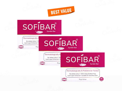Multiple boxes of Sofibar Syndet Bar on a white background with 'Best Value' text.