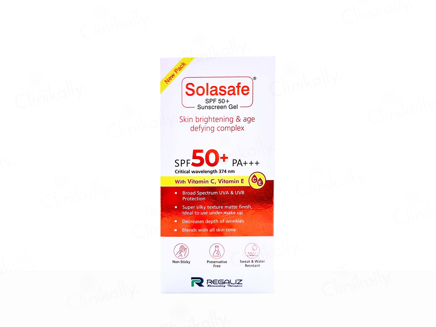 Solasafe sunscreen gel packaging on a white background