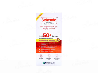 Solasafe sunscreen gel packaging on a white background