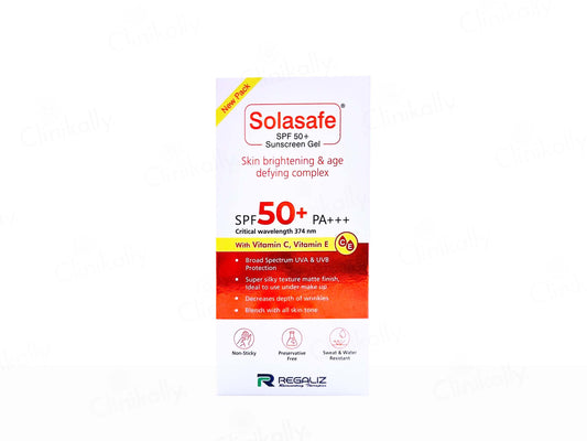 Solasafe sunscreen gel packaging on a white background
