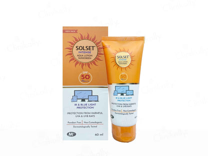 Solset sunscreen tube and packaging on a white background