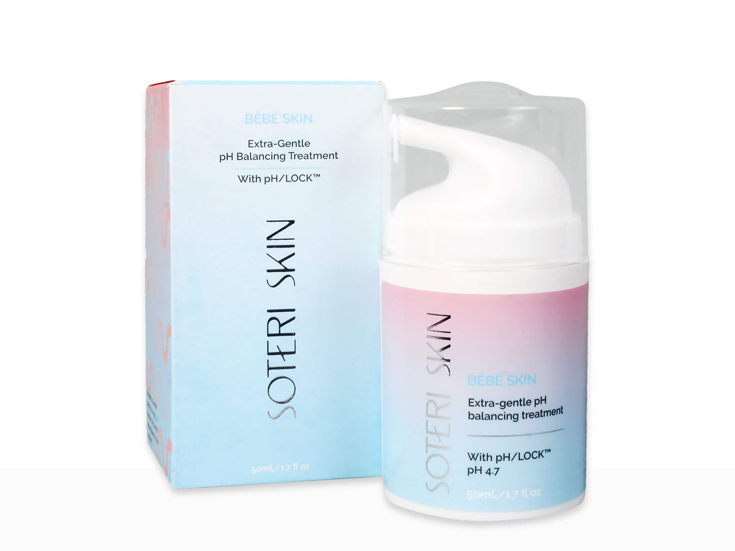 Soteri Skin Extra Gentle pH Balancing Treatment with packaging on a white background