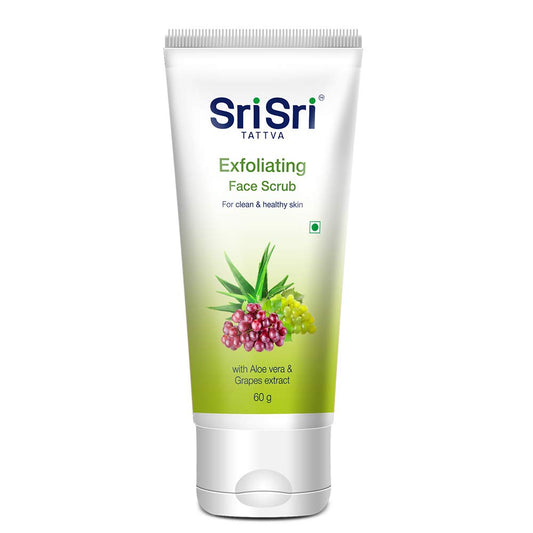 Sri Sri Tattva Exfoliating Face Scrub tube on a white background
