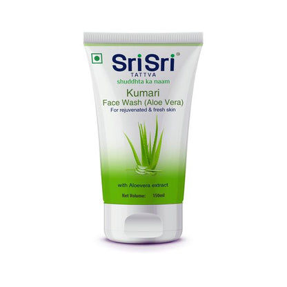 Sri Sri Kumari Face Wash tube with aloe vera extract on a white background