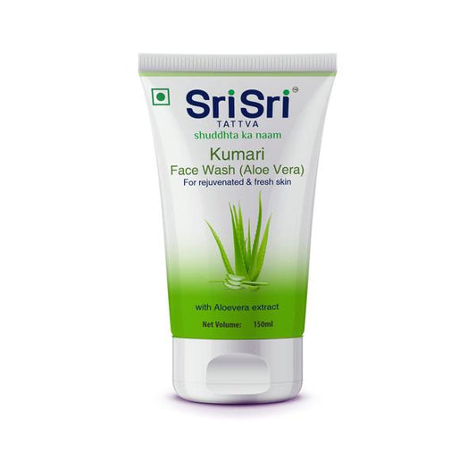 Sri Sri Kumari Face Wash tube with aloe vera extract on a white background