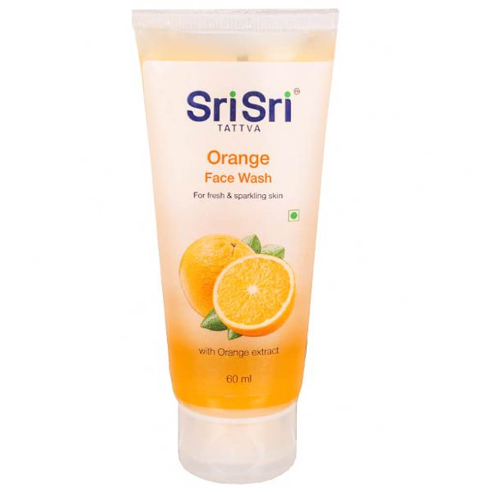 Sri Sri Tattva Orange Face Wash tube on a white background