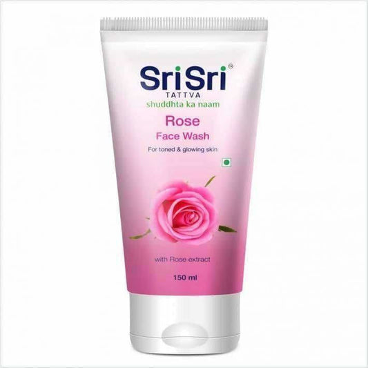 Sri Sri Tattva Rose Face Wash tube on a white background