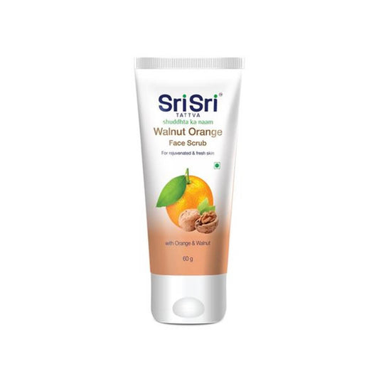 Sri Sri Walnut Orange Face Scrub tube on a white background