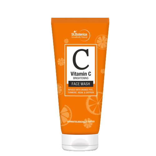 Orange tube of St.Botanics Vitamin C Face Wash on a white background