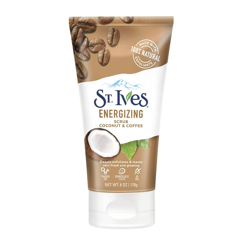 St. Ives Energizing Scrub Coconut & Coffee on a white background