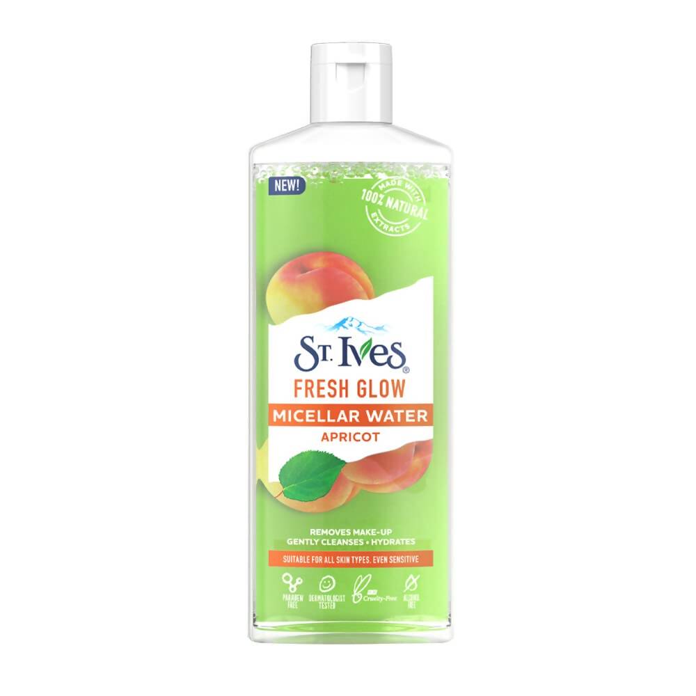 St. Ives Fresh Glow Micellar Water Apricot bottle on a white background