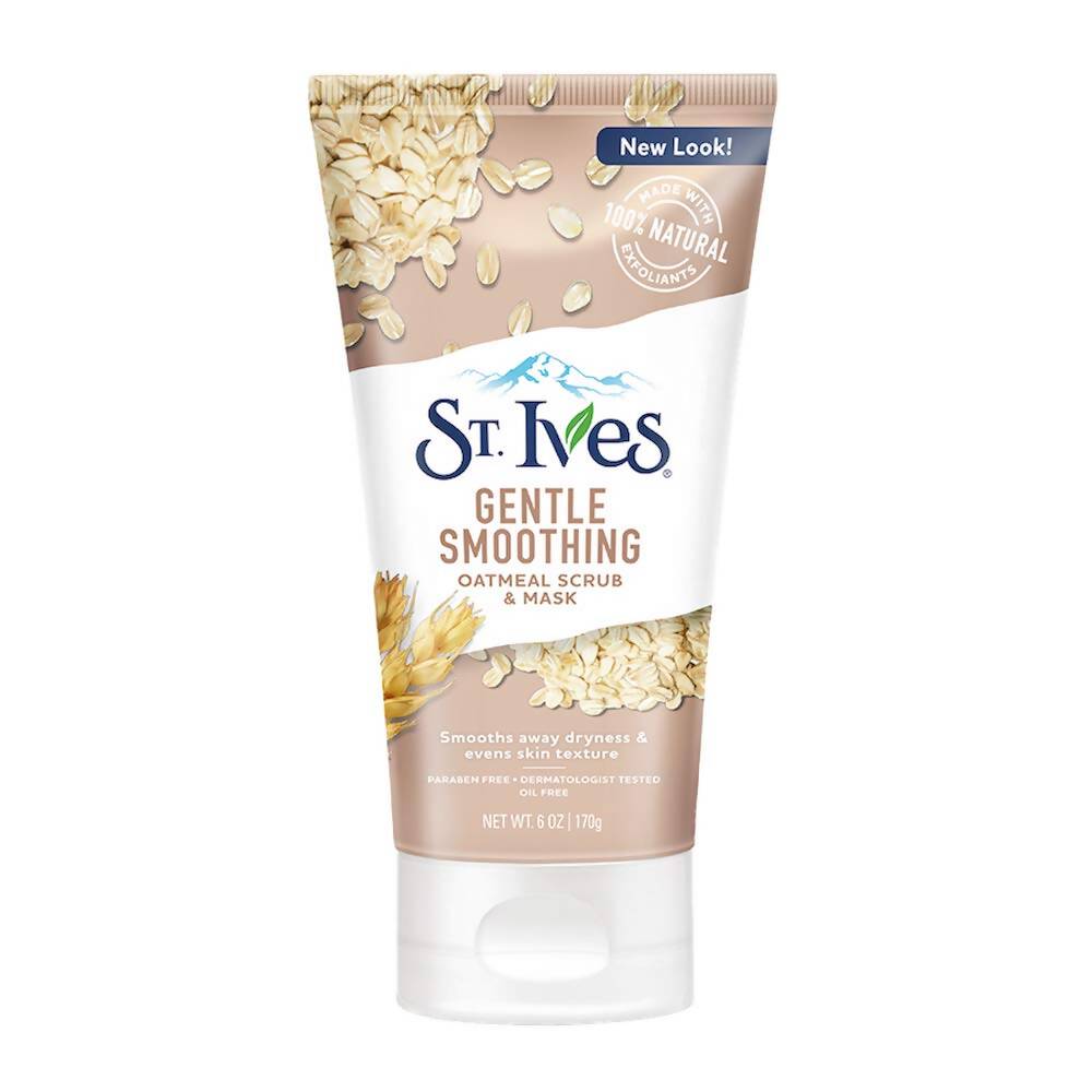 St. Ives Gentle Smoothing Oatmeal Scrub & Mask tube on a white background