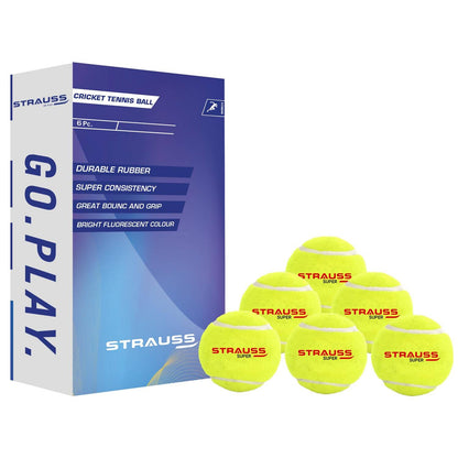 Strauss cricket tennis balls with packaging on a white background