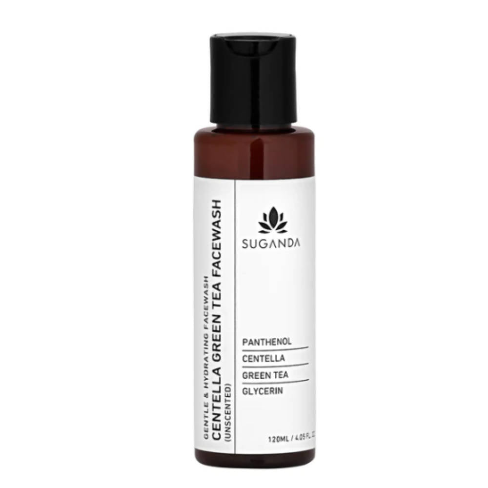 Suganda Centella Green Tea Face Wash bottle on a white background