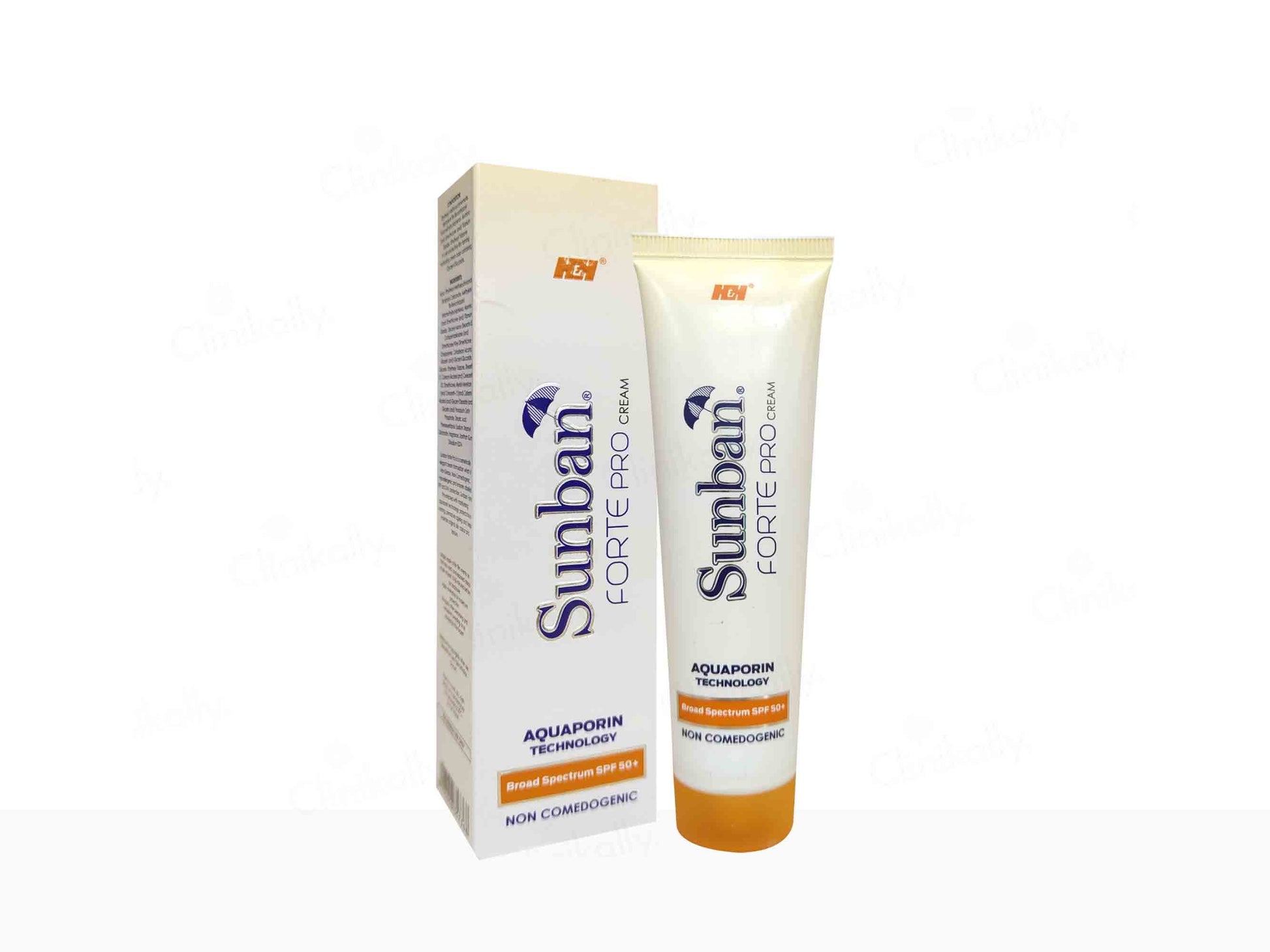 Sunban Aquaporen Forte Pro cream and packaging on a white background