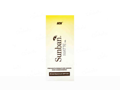 Sunban Matte Gel packaging on a white background