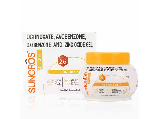 Suncorps sunscreen gel with packaging on a white background