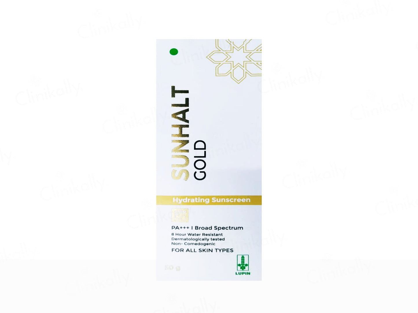 Sunhalt Gold sunscreen packaging on a white background
