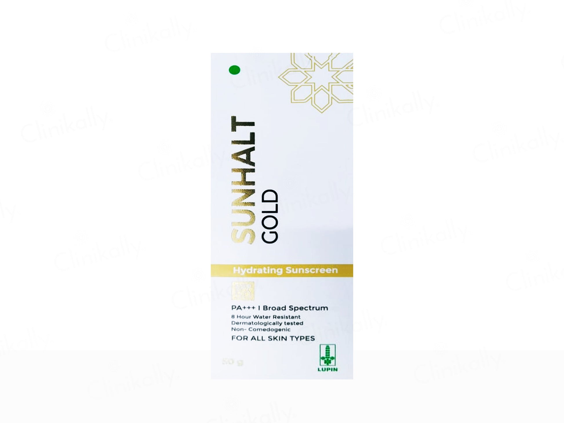 Sunhalt Gold sunscreen packaging on a white background
