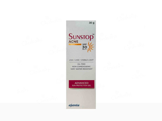 Sunstop Acne SPF 30 packaging on a white background
