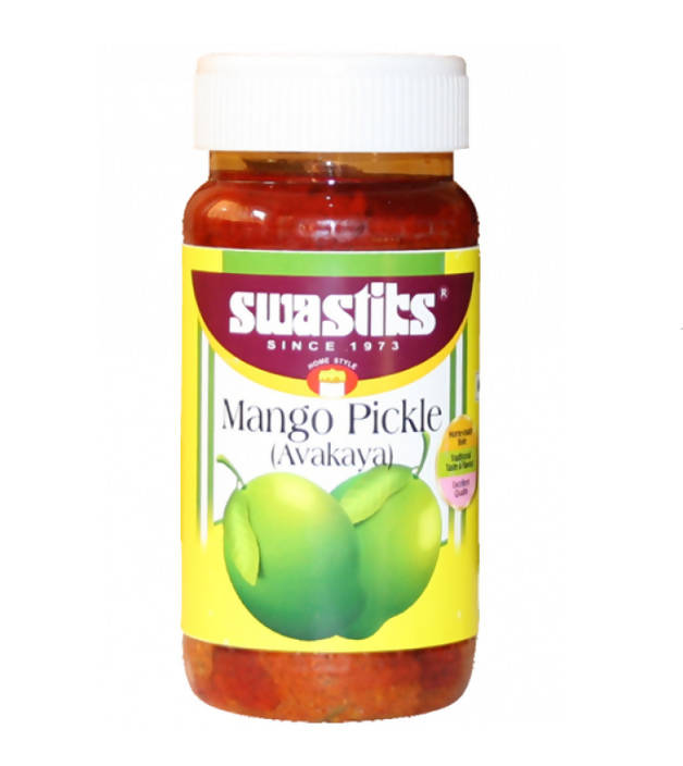 Swastits Mango Pickle jar with a white background