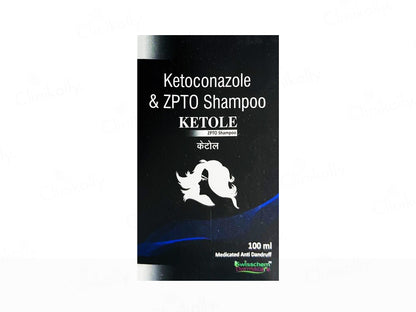 Ketoconazole & ZPTO Shampoo packaging with brand logo on a white background