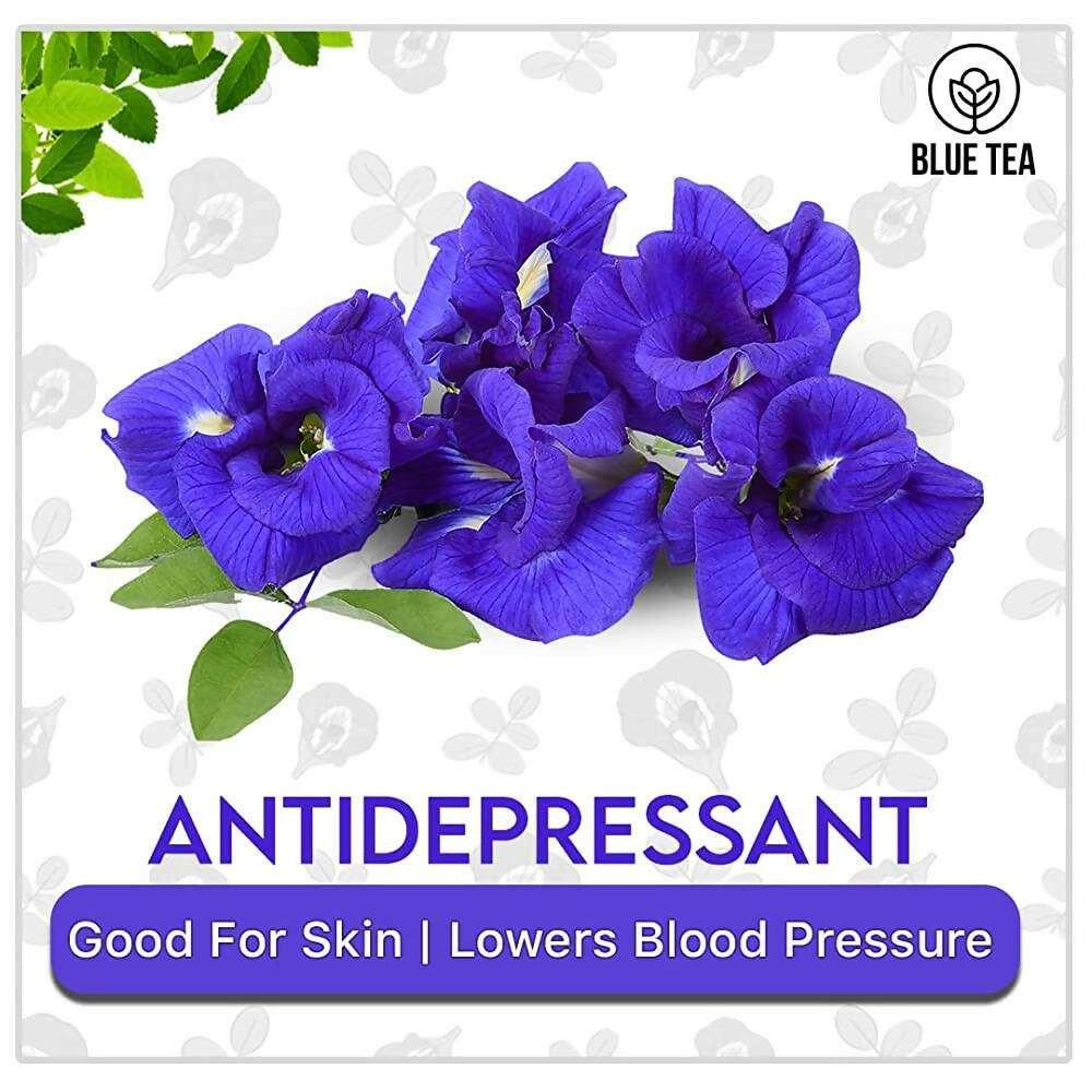 Blue Tea Butterfly Pea Herbal Tea Bags | Anti-Oxidant Rich Herbal Flower Based Caffeine Free - No Preservatives | Detox Tea Natural Premium Herbal Tea