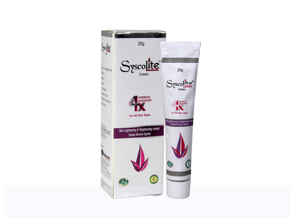 Syscolite cream tube and packaging on a white background