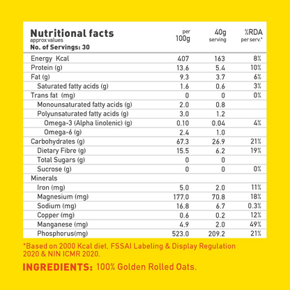 Yoga Bar 100% Rolled Plain Oats