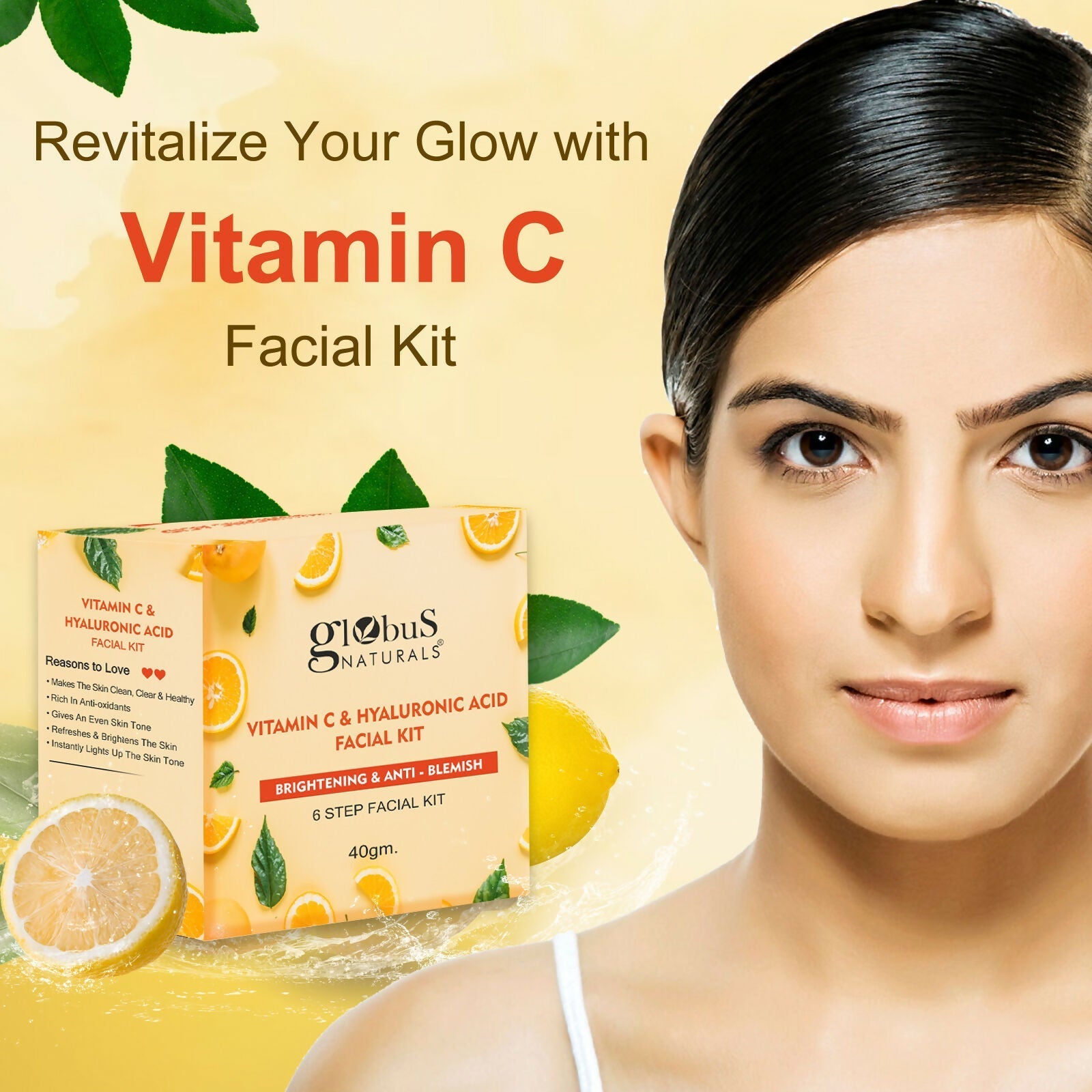 Globus Naturals Anti Acne Glycolic & Salicylic Acid 6 Step Facial Kit